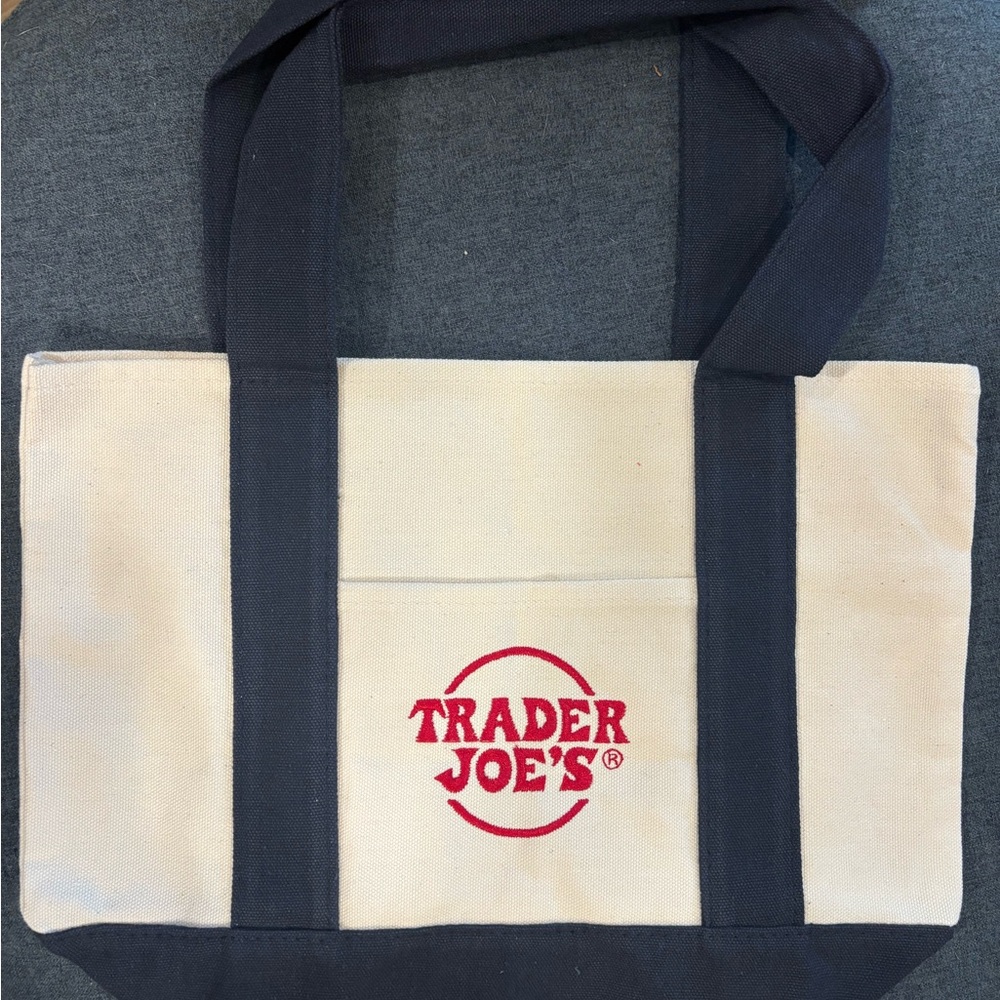 Cream and Blue Tote Bag mini